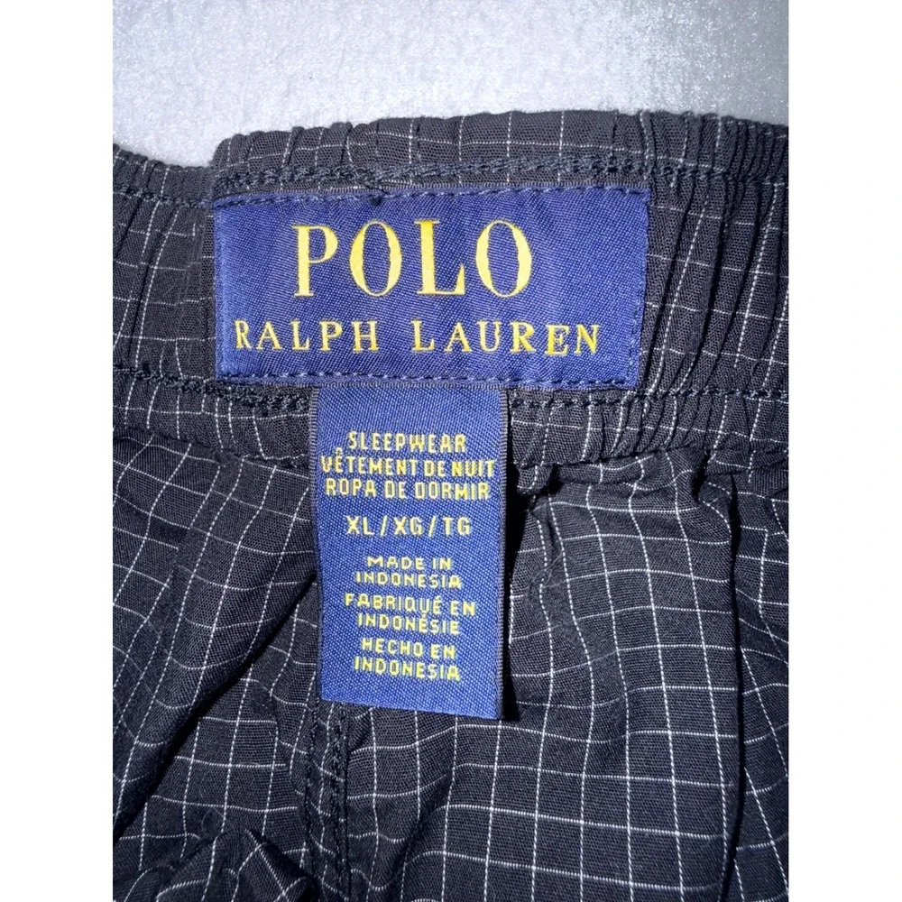 Polo Ralph Lauren Sleepwear Mens XL Black Excellent Windowpane Pajama Pants